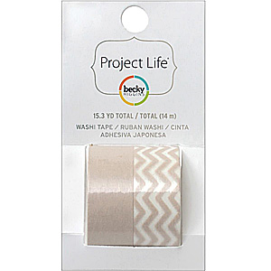 Project Life Washi Tape 15.3yd Spools 2 pack Gray