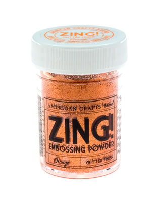 American Crafts - ZING Embossing Powder - Glitter Finish - Orange  (sold in 3's)