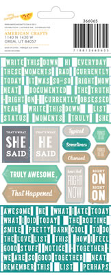 American Crafts - Amy Tangerine Cut & Paste - Alpha/Phrase - Transparent - Typed  (sold in 3's)