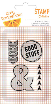 American Crafts - Amy Tangerine Cut & Paste - Clear Acrylic Stamps - Accent/Phrase - Good Stuff  (sold in 3's)