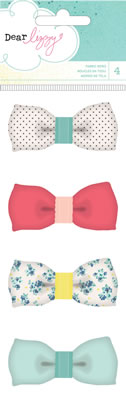 American Crafts - Dear Lizzy Polka Dot Party - Fabric Bows  (sold in 3's)