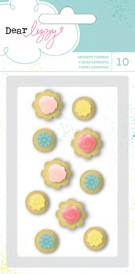 American Crafts - Dear Lizzy Polka Dot Party - Layered Resin Flowers  (sold in 3's)