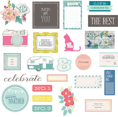 American Crafts - Dear Lizzy Polka Dot Party - Die Cut Shapes  (sold in 3's)