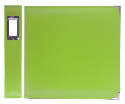Becky Higgins - Project Life - Classic Faux Leather 12x12 D-Ring Album incl. 5 Design A pocket pages- 5 page protectors- 1 storage envelope - Kiwi  (sold individualy)