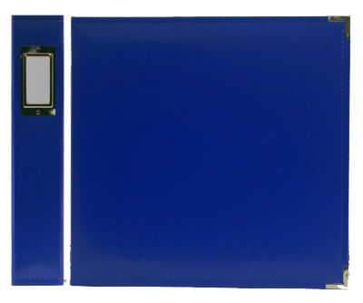 Becky Higgins - Project Life - Classic Faux Leather 12x12 D-Ring Album incl. 5 Design A pocket pages- 5 page protectors- 1 storage envelope - Cobalt  (sold individualy)