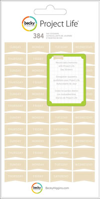 Becky Higgins - Project Life - Day Stickers - Tan 8 shts  (sold in 3's)