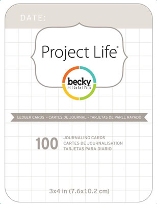 Becky Higgins - Project Life - 3x4 Ledger Cards 100/pk  (sold in 3's)