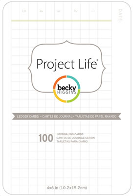 Becky Higgins - Project Life - 4x6 Ledger Cards 100/pk  (sold in 3's)