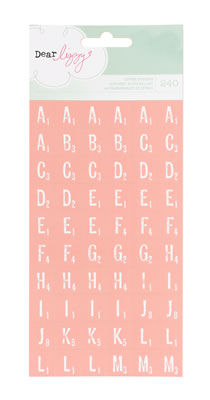 American Crafts - Dear Lizzy Neopolitan - Remarks - Tile Letter Stickers - Ballerina  (sold in 3's)