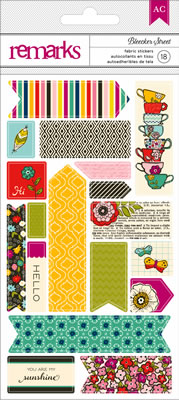 American Crafts - Soho Garden - Bleeker Street - Fabric Stickers  (sold in 3's)