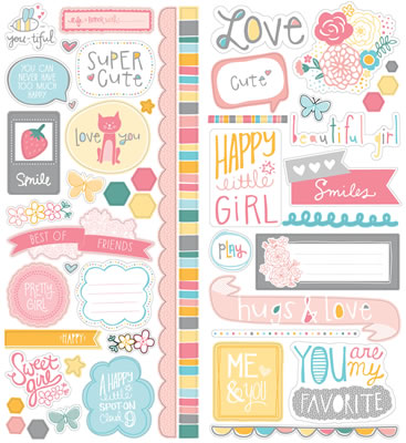 American Crafts - My Girl - Sweetie Stichers  (sold in 3's)