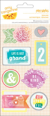 American Crafts - Amy Tangerine Yes Please - Dimensional Stickers - Genuine  (sold in 3's)