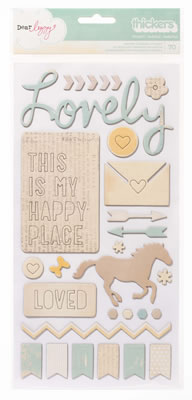 American Crafts - Dear Lizzy Lucky Charm - Thickers Phrases - Trinket - Neutral  (sold in 3's)
