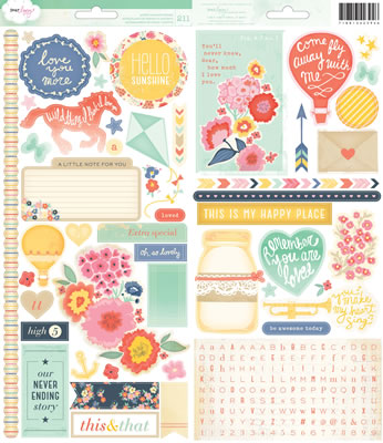 American Crafts - Dear Lizzy Lucky Charm - Sticker Sheet 6x12  (sold in 3's)