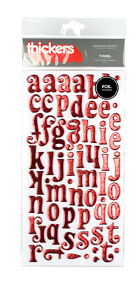 American Crafts - Thickers - Metallic Foil - Tinsel: Cherry  (sold in 3's)