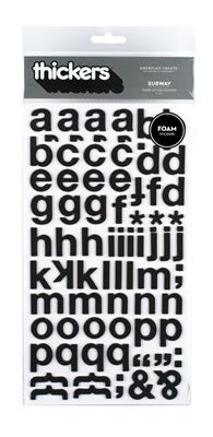 American Crafts - Thickers - Foam - Subway: Black  (sold in 3's)