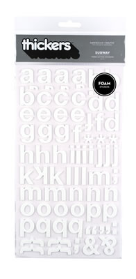American Crafts - Thickers - Foam - Subway: White  (sold in 3's)