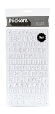 American Crafts - Thickers - Foam - Rockabye: White  (sold in 3's)