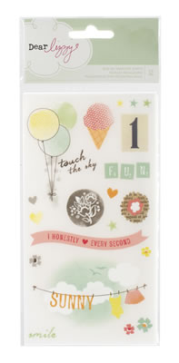 American Crafts - Dear Lizzy Neopolitan - Minimarks - Accents & Phrases Rub-on Sheet  (sold in 3's)