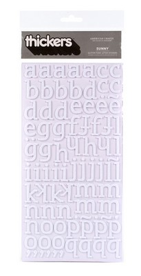 American Crafts - Thickers - Glitter Foam - Sunny: White  (sold in 3's)
