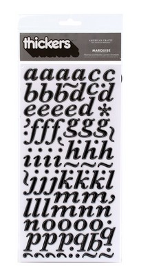 American Crafts - Thickers - Printed Chipboard - Marquise: Black  (sold in 3's)