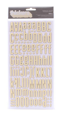 American Crafts - Thickers - Fabric Chipboard - Doll: Vanilla  (sold in 3's)