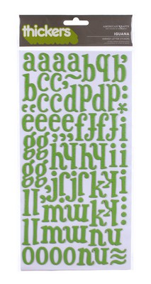 American Crafts - Thickers - Varnish Pattern - Iguana: Grass  (sold in 3's)