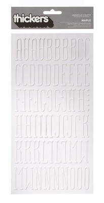 American Crafts - Thickers - Puffy - Maple: White  (sold in 3's)