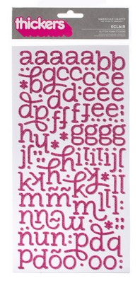 American Crafts - Thickers - Glitter Foam - Eclair: Strawberry  (sold in 3's)