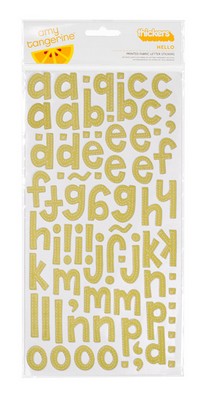 American Crafs - Thickers - Fabric Chipboard - Amy Tangerine - Hello: Kale  (sold in 3's)