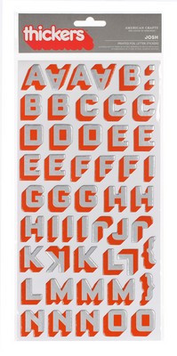 American Crafts - Chap - Printed Foil Thickers - Josh: Persimmon  (sold in 3's)