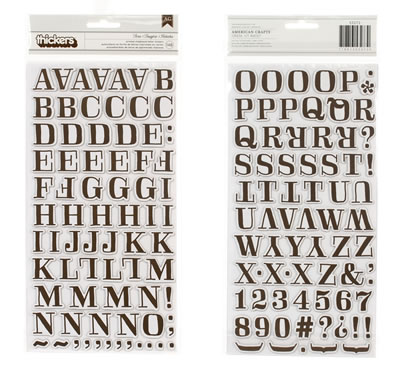 American Crafts - Gardenia - Printed Chipboard Thickers - Fern: Chestnut  (sold in 3's)