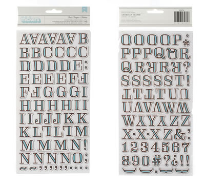American Crafts - Gardenia - Printed Chipboard Thickers - Fern: Powder  (sold in 3's)