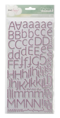 American Crafts - Thickers - Glitter Puffy - Dear Lizzy Neopolitan - Charmed: Tulip  (sold in 3's)