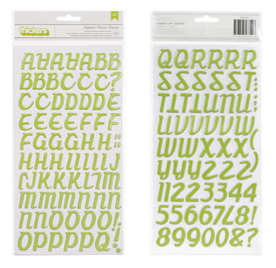 American Crafts - Fresh Squeezed - Painted Chipboard Thickers - Cupboard: Cricket  (sold in 3's)