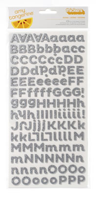 American Crafts - Thickers - Glitter Foam - Amy Tangerine Sketchbook - Scene: Silver  (sold in 3's)