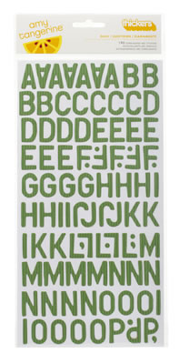 American Crafts - Amy Tangerine Ready Set Go - Thickers - Corrugated - Daily - Moss  (sold in 3's)
