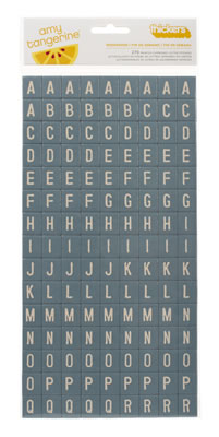 American Crafts - Amy Tangerine Ready Set Go - Thickers - Fabric Chipboard Tiles - Weekender - Mediterranean  (sold in 3's)