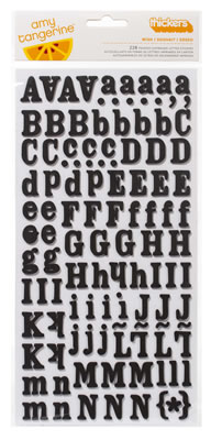 American Crafts - Amy Tangerine Yes Please - Thickers - Foam - Wish - Black  (sold in 3's)