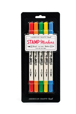 American Crafts - Stamp Marker Sets - 5pk Primaries  (sold individually)