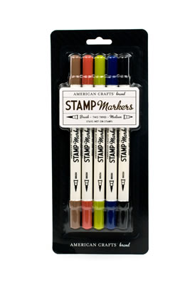 American Crafts - Stamp Marker Sets - 5pk Earth Tones  (sold individually)