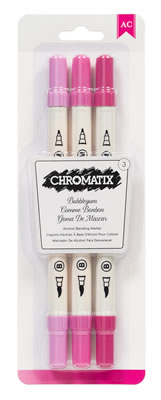 American Crafts - Chromatix Blending Markers - 3pk Bubblegum  (sold individually)