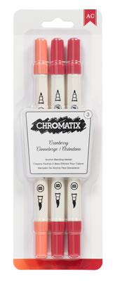 American Crafts - Chromatix Blending Markers - 3pk Cranberry  (sold individually)