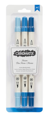 American Crafts - Chromatix Blending Markers - 3pk Aqua  (sold individually)