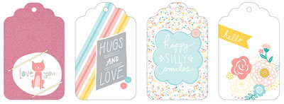 American Crafts - My Girl - Layered Bits Tags  (sold in 3's)