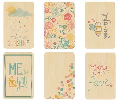 American Crafts - My Girl - Printed Wood Veneer Bits  (sold in 3's)