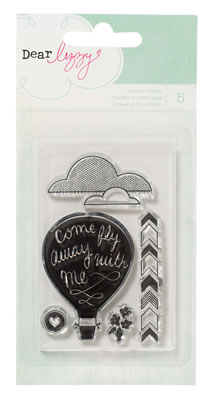 American Crafts - Dear Lizzy Lucky Charm - Acrylic Stamps Clear  (sold in 3's)