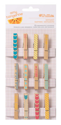 American Crafts - Amy Tangerine Yes Please - Clothespins  (sold in 3's)
