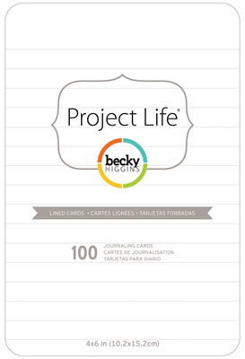 Becky Higgins - Project Life - 4x6 Lined Cards 100/pk  (sold in 3's)