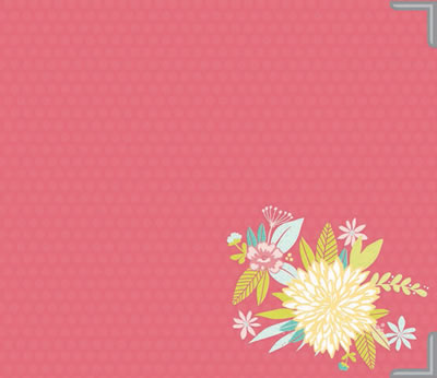 Becky Higgins - Project Life - Designer Albums - 12x12 D-Ring Cloth - 5th & Frolic Edition - Flower  (sold individually)